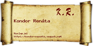 Kondor Renáta névjegykártya